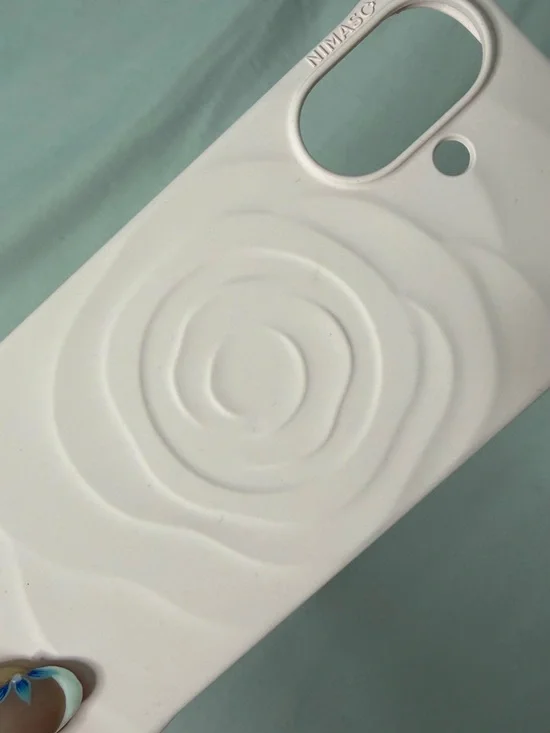 iPhone 17 Soft Pink Silicone Phone Case with Rose Relief - Unbranded - Picture 2 of 5